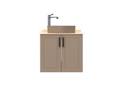 Creavit Perra Lavabo Dolabı 60cm Kapaklı Latte