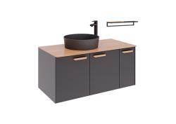 Creavit Elata Lavabo Dolabı 100cm Antrasit