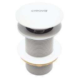 Creavit Lavabo Sifon Başlığı Pop-up Taşmasız Mat Beyaz