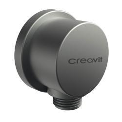 Creavit Ankastre El Duşu Çıkışı Yuvarlak Metalik Gri