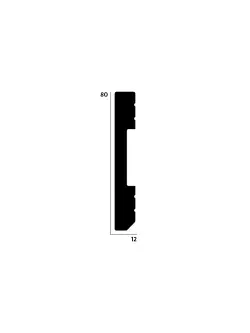 DECOLUX Battiscop AS-040-1 80x12 mm 2,4 m Süpürgelik