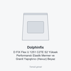 Dolphinfix D FIX Flex U 1251 C2TE S2 Yüksek Performanslı Elastik Mermer ve Granit Yapıştırıcı (Havuz) Beyaz 25 kg