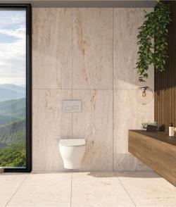 Duratiles 60x120 Pulsar Travertino Bej Mat uygulama örneği