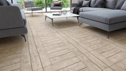Duratiles 33x33 Madera Oak Mat uygulama örneği