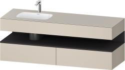 Duravit Studio F. A. Porsche Collection Ankastre lavabo tezgahlı dolap ünitesi ile birlikte 1600 mm Taupe Süper Mat QA4795080830000