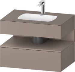 Duravit Studio F. A. Porsche Collection Ankastre lavabo tezgahlı dolap ünitesi ile birlikte 800 mm Bazalt Mat QA4785043430000