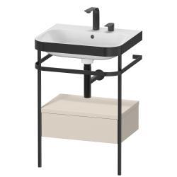 Duravit Happy D.2 metal konsollu ve çekmeceli c-bonded set 575 mm Taupe Süper Mat HP4740E8383
