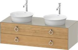 Duravit White Tulip Asma dolap ünitesi Doğal Meşe masif Ön yüzey: Masif Doğal Meşe Mat, Masif ağaç, Gövde: Taupe İpeksi mat, Boya, Tezgah: Taupe İpeksi mat, Boya, İç aydınlat WT4993BH5600010