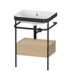Duravit Happy D.2 metal konsollu ve çekmeceli c-bonded set 575 mm Akdeniz Meşesi Gerçek ahşap kaplama HP4740N7171