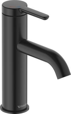 Duravit C.1 Tek kollu lavabo bataryası M FreshStart ve MinusFlow 46 mm Siyah Mat C11023002046