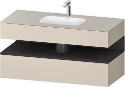 Duravit Studio F. A. Porsche Collection Ankastre lavabo tezgahlı dolap ünitesi ile birlikte 1200 mm Taupe Süper Mat QA4787080830010
