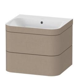 Duravit Happy D.2 c-bonded Asma dolap Keten Dekor Keten Mat Dekor, Ürün seti: c-bonded lavabo, Vitrifiye rengi: Beyaz Parlak, Batarya deliği sayısı: 0, Su taşma deliği: Evet, Bat HP4635N7575