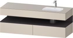 Duravit Studio F. A. Porsche Collection Ankastre lavabo tezgahlı dolap ünitesi ile birlikte 1600 mm Taupe Süper Mat QA4796080830010