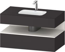 Duravit Studio F. A. Porsche Collection Ankastre lavabo tezgahlı dolap ünitesi ile birlikte 1000 mm Grafit Süper Mat QA4786084800010
