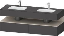 Duravit Studio F. A. Porsche Collection Ankastre lavabo tezgahlı dolap ünitesi ile birlikte 1600 mm Grafit Mat QA4797083490010