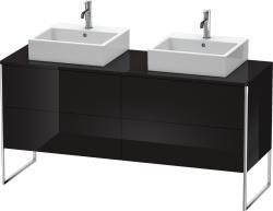 Duravit XSquare Yerden dolap ünitesi için tezgah 1600 mm Parlak Siyah XS4927B4040