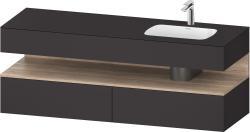 Duravit Studio F. A. Porsche Collection Ankastre lavabo tezgahlı dolap ünitesi ile birlikte 1600 mm Grafit Süper Mat QA4796055800000