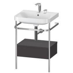 Duravit Happy D.2 metal konsollu ve çekmeceli c-shaped Set 575 mm Grafit Süper Mat HP4840E8080