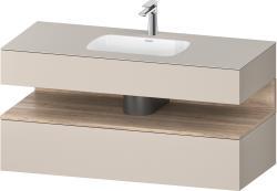 Duravit Studio F. A. Porsche Collection Ankastre lavabo tezgahlı dolap ünitesi ile birlikte 1200 mm Taupe Dekoru QA4787055910010