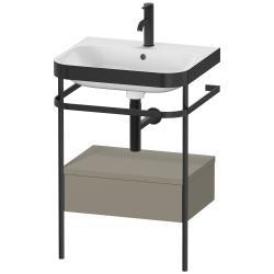 Duravit Happy D.2 metal konsollu ve çekmeceli c-bonded set 575 mm Taş Grisi Saten Mat Lake HP4740O9292