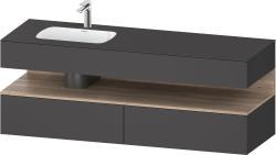 Duravit Studio F. A. Porsche Collection Ankastre lavabo tezgahlı dolap ünitesi ile birlikte 1600 mm Grafit Mat QA4795055490000