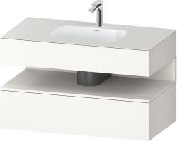 Duravit Studio F. A. Porsche Collection Ankastre lavabo tezgahlı dolap ünitesi ile birlikte 1000 mm Beyaz Süper Mat QA4786084840010