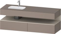 Duravit Studio F. A. Porsche Collection Ankastre lavabo tezgahlı dolap ünitesi ile birlikte 1600 mm Bazalt Mat QA4795083430000