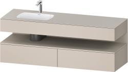 Duravit Studio F. A. Porsche Collection Ankastre lavabo tezgahlı dolap ünitesi ile birlikte 1600 mm Taupe Dekoru QA4795083910000