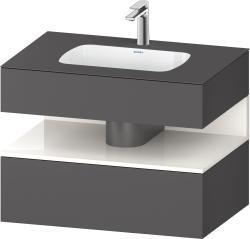 Duravit Studio F. A. Porsche Collection Ankastre lavabo tezgahlı dolap ünitesi ile birlikte 800 mm Grafit Mat QA4785022490010