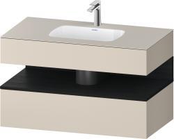 Duravit Studio F. A. Porsche Collection Ankastre lavabo tezgahlı dolap ünitesi ile birlikte 1000 mm Taupe Süper Mat QA4786016830010