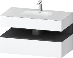 Duravit Studio F. A. Porsche Collection Ankastre lavabo tezgahlı dolap ünitesi ile birlikte 1000 mm Beyaz Mat QA4786049180010