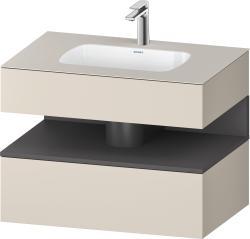 Duravit Studio F. A. Porsche Collection Ankastre lavabo tezgahlı dolap ünitesi ile birlikte 800 mm Taupe Süper Mat QA4785049830000