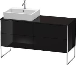 Duravit XSquare Yerden dolap ünitesi için tezgah 1400 mm Parlak Siyah XS4923L4040