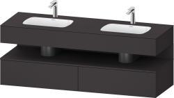 Duravit Studio F. A. Porsche Collection Ankastre lavabo tezgahlı dolap ünitesi ile birlikte 1600 mm Grafit Süper Mat QA4797080800010