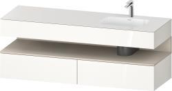 Duravit Studio F. A. Porsche Collection Ankastre lavabo tezgahlı dolap ünitesi ile birlikte 1600 mm Beyaz (parlak) QA4796083220000