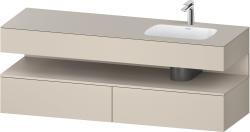 Duravit Studio F. A. Porsche Collection Ankastre lavabo tezgahlı dolap ünitesi ile birlikte 1600 mm Taupe Süper Mat QA4796091830010
