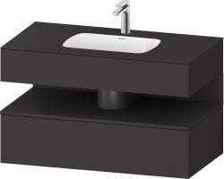 Duravit Studio F. A. Porsche Collection Ankastre lavabo tezgahlı dolap ünitesi ile birlikte 1000 mm Grafit Süper Mat QA4786080800010