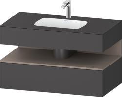 Duravit Studio F. A. Porsche Collection Ankastre lavabo tezgahlı dolap ünitesi ile birlikte 1000 mm Grafit Mat QA4786043490010