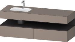 Duravit Studio F. A. Porsche Collection Ankastre lavabo tezgahlı dolap ünitesi ile birlikte 1600 mm Bazalt Mat QA4795080430010