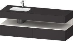 Duravit Studio F. A. Porsche Collection Ankastre lavabo tezgahlı dolap ünitesi ile birlikte 1600 mm Grafit Süper Mat QA4795084800000