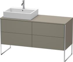 Duravit XSquare Yerden dolap ünitesi için tezgah 1400 mm Flanel Gri Saten Mat Lake XS4923L9090