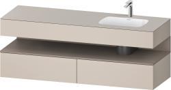 Duravit Studio F. A. Porsche Collection Ankastre lavabo tezgahlı dolap ünitesi ile birlikte 1600 mm Taupe Dekoru QA4796043910000