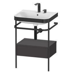 Duravit Happy D.2 metal konsollu ve çekmeceli c-bonded set 575 mm Grafit Süper Mat HP4740E8080