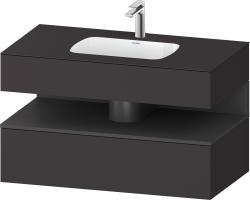 Duravit Studio F. A. Porsche Collection Ankastre lavabo tezgahlı dolap ünitesi ile birlikte 1000 mm Grafit Süper Mat QA4786049800010