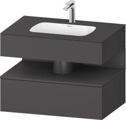 Duravit Studio F. A. Porsche Collection Ankastre lavabo tezgahlı dolap ünitesi ile birlikte 800 mm Grafit Mat QA4785049490000