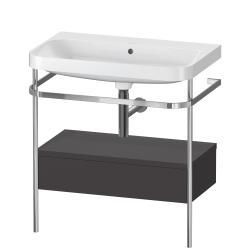 Duravit Happy D.2 metal konsollu ve çekmeceli c-shaped Set 775 mm Grafit Süper Mat HP4842N8080