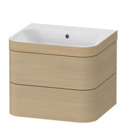 Duravit Happy D.2 c-bonded Asma dolap Akdeniz Meşesi Gerçek ahşap kaplama Meşe Akdeniz Mat Hakiki ağaç kaplama, Ürün seti: c-bonded lavabo, Vitrifiye rengi: Beyaz Parlak, Batarya HP4635N7171