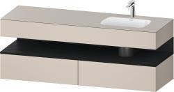 Duravit Studio F. A. Porsche Collection Ankastre lavabo tezgahlı dolap ünitesi ile birlikte 1600 mm Taupe Dekoru QA4796016910010