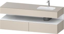 Duravit Studio F. A. Porsche Collection Ankastre lavabo tezgahlı dolap ünitesi ile birlikte 1600 mm Taupe Süper Mat QA4796018830000
