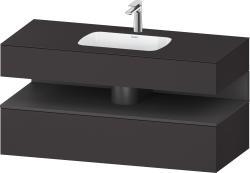 Duravit Studio F. A. Porsche Collection Ankastre lavabo tezgahlı dolap ünitesi ile birlikte 1200 mm Grafit Süper Mat QA4787049800000